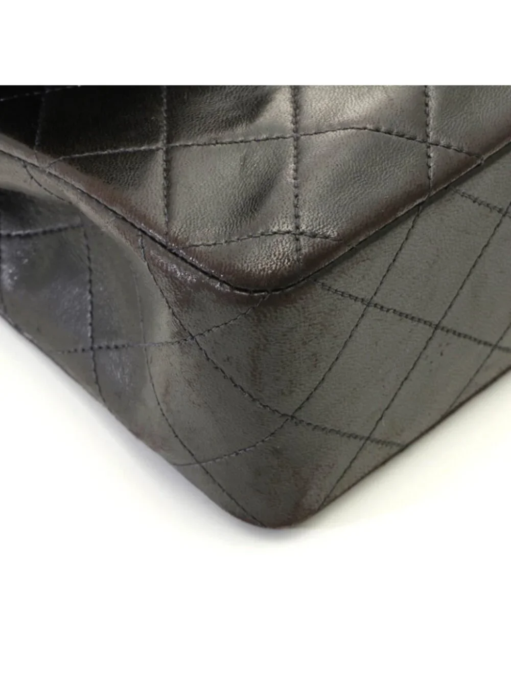 Chanel Quilted Double Flap Bag 23 Black Lambskin